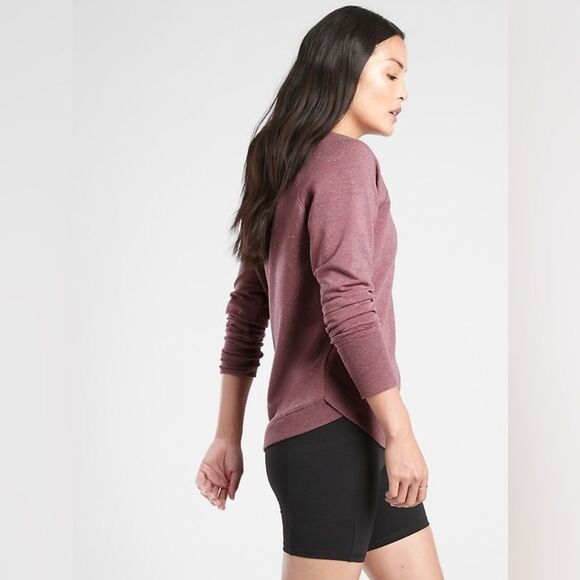 Athleta Mindset Textured Sweatshirt Sz L Dusty Pink Very Soft Modal Worm Quality - Picture 11 of 12